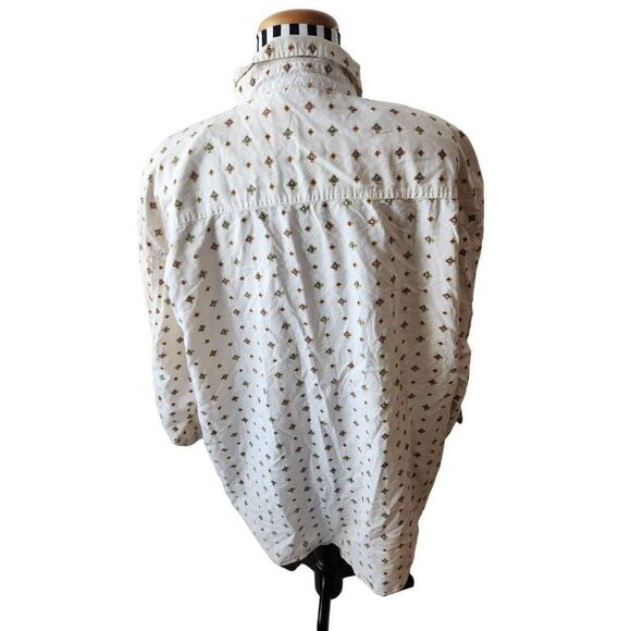 Vintage 80s Gitano Off White Button Up Shirt Size 20W Oversized Baggy - Picture 4 of 5